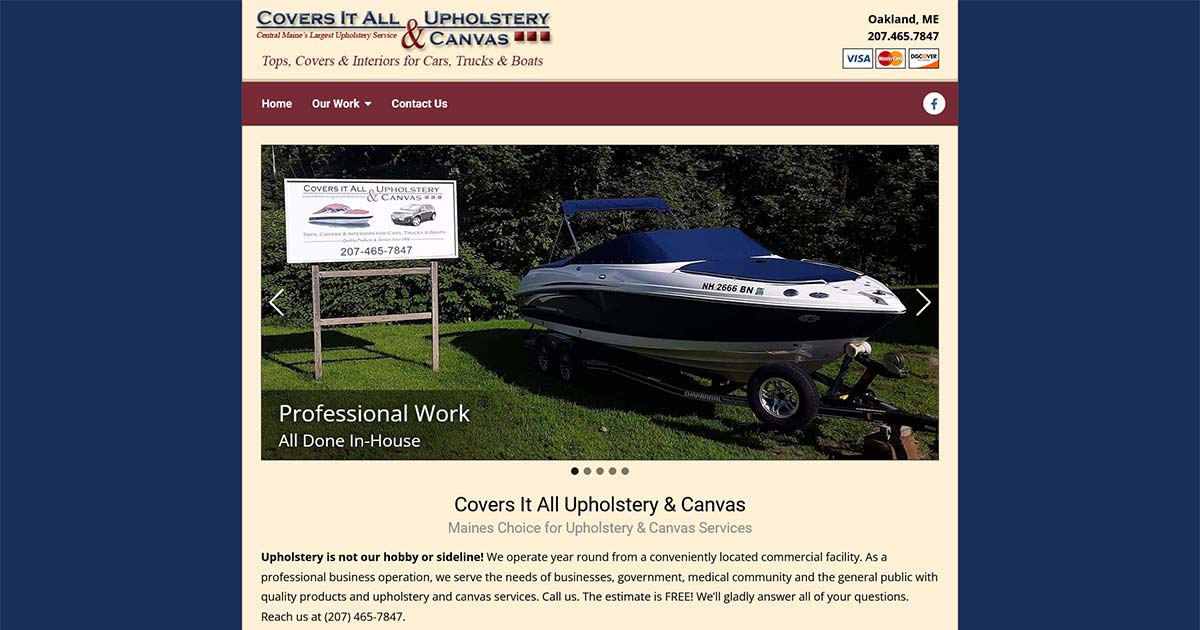 Covers It All Upholstery & Canvas, Maine Upholstery Services